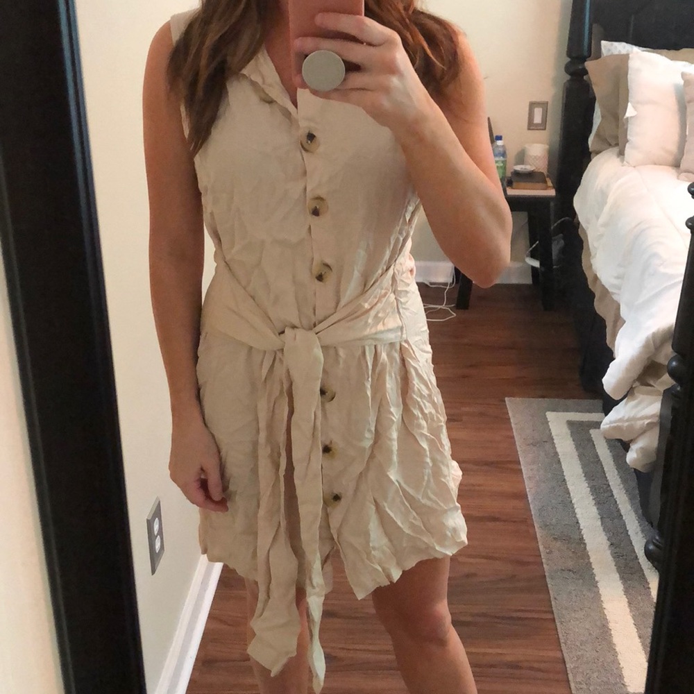 Button up tie dress